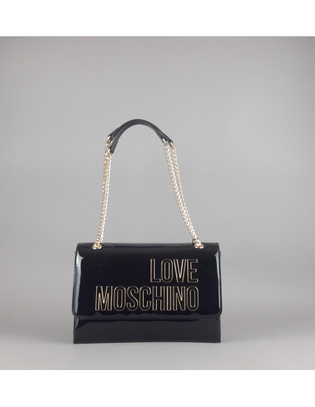 Love Moschino --- Borsa A Spalla Donna Pu Vernice Nero Prezzo 195,00
