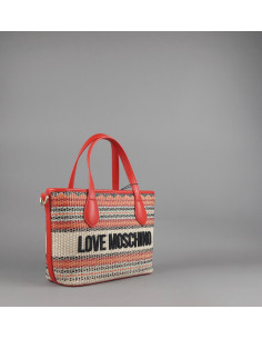 Love Moschino --- Borsa A Mano Donna Pu Rosso Multi Prezzo 189,00