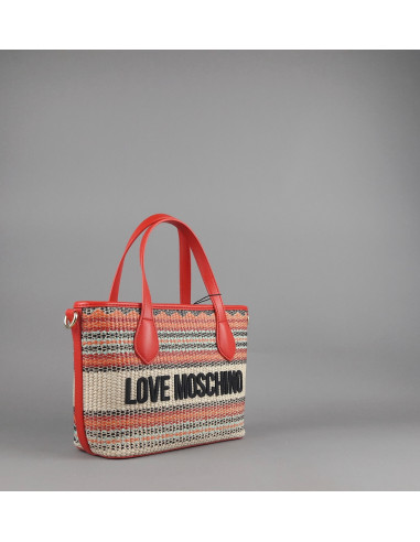 Love Moschino --- Borsa A Mano Donna Pu Rosso Multi Prezzo 189,00