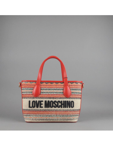 Love Moschino --- Borsa A Mano Donna Pu Rosso Multi Prezzo 189,00