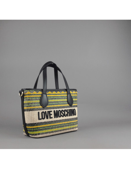 Love Moschino --- Borsa A Mano Donna Pu Nero Multi Prezzo 189,00