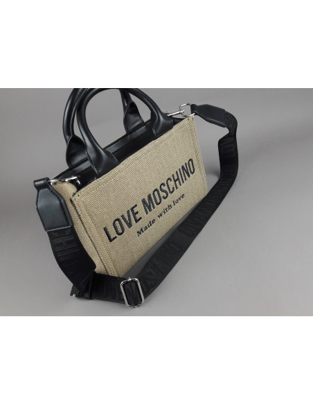 Love Moschino --- Borsa A Mano Donna Canvas Pu Talpa Prezzo 175,00
