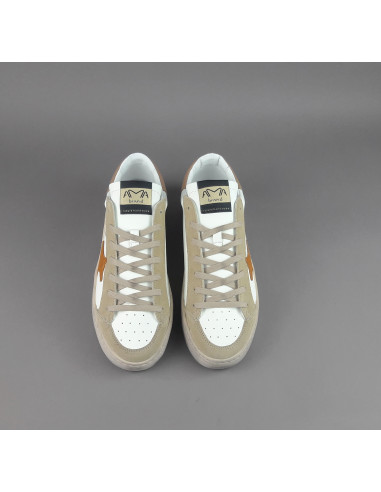 Ama Brand --- Sneakers Uomo Slam Pelle Bianco Beige