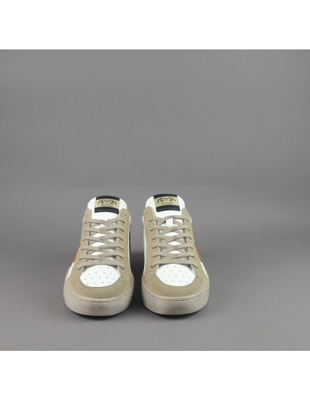 Ama Brand --- Sneakers Uomo Slam Pelle Bianco Beige