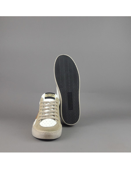Ama Brand --- Sneakers Uomo Slam Pelle Bianco Beige