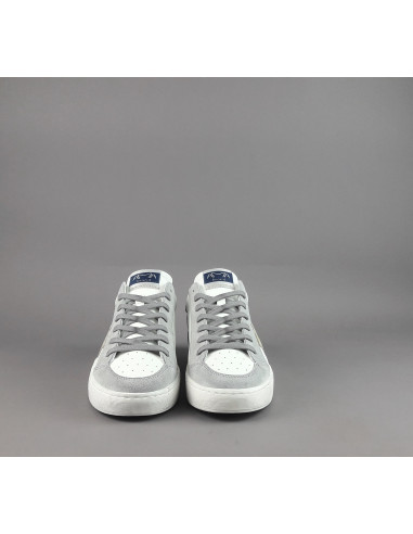 Ama Brand --- Sneakers Uomo Slam Pelle Bianco Grigio