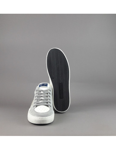 Ama Brand --- Sneakers Uomo Slam Pelle Bianco Grigio