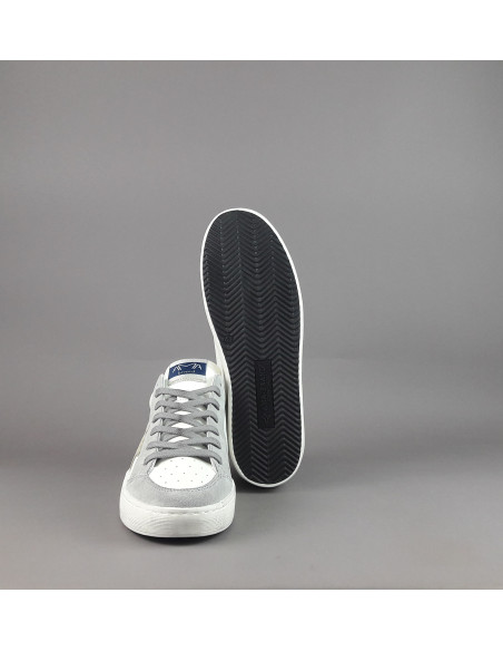 Ama Brand --- Sneakers Uomo Slam Pelle Bianco Grigio