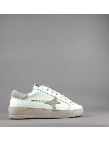 Ama Brand --- Sneakers Uomo Slam Pelle Bianco