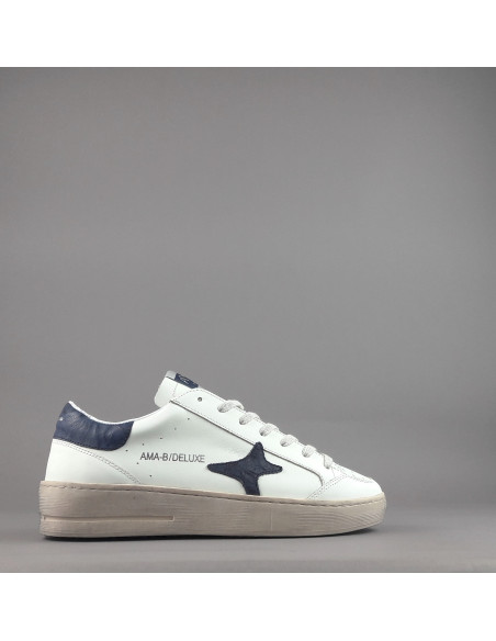 Ama Brand --- Sneakers Uomo Slam Pelle Bianco