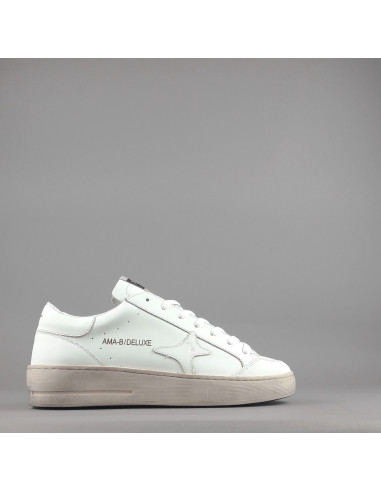 Ama Brand --- Sneakers Uomo Slam Pelle Bianco