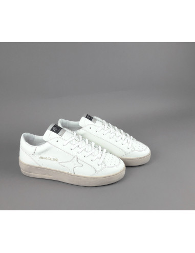 Ama Brand --- Sneakers Uomo Slam Pelle Bianco