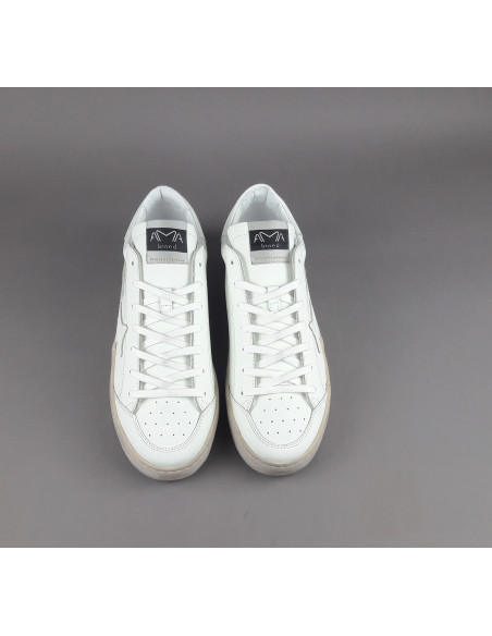Ama Brand --- Sneakers Uomo Slam Pelle Bianco