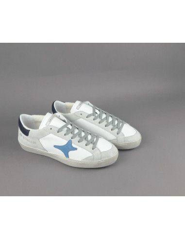 Ama Brand --- Sneakers Uomo Time Pelle Camoscio Bianco Grigio