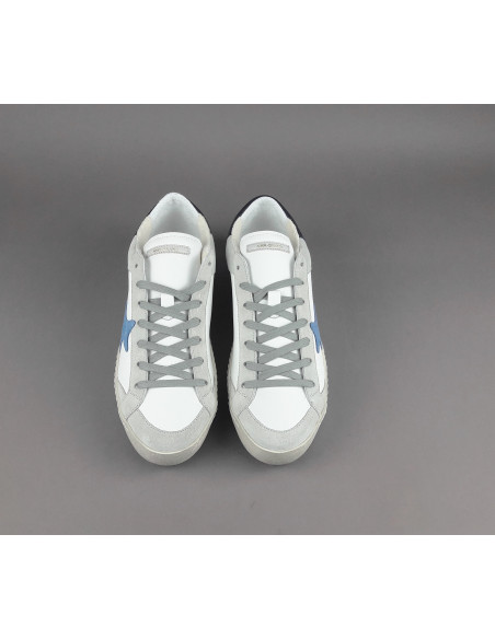 Ama Brand --- Sneakers Uomo Time Pelle Camoscio Bianco Grigio