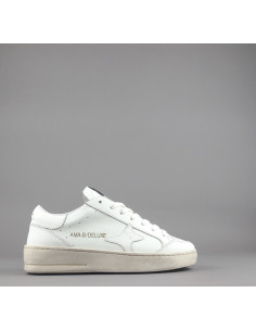 Ama Brand --- Sneakers Donna Slam Pelle Bianco
