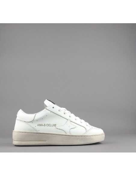 Ama Brand --- Sneakers Donna Slam Pelle Bianco