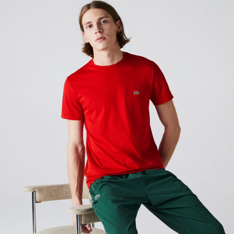 Lacoste --- T-Shirt Cotone Pima Rosso