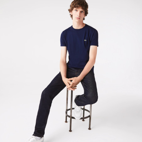 Lacoste --- T-Shirt Cotone Pima Blu Scuro
