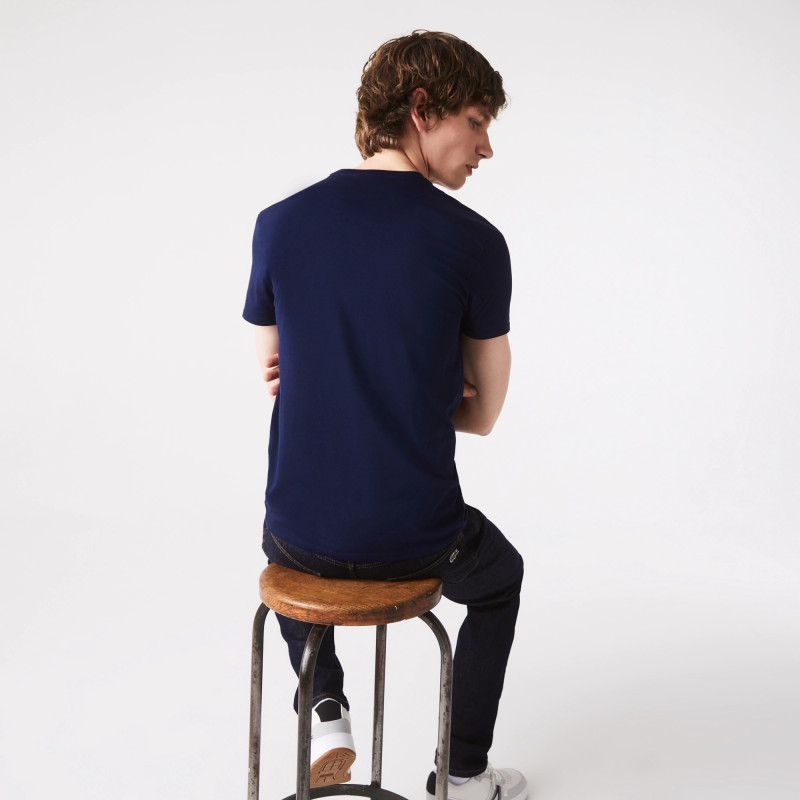 Lacoste --- T-Shirt Cotone Pima Blu Scuro