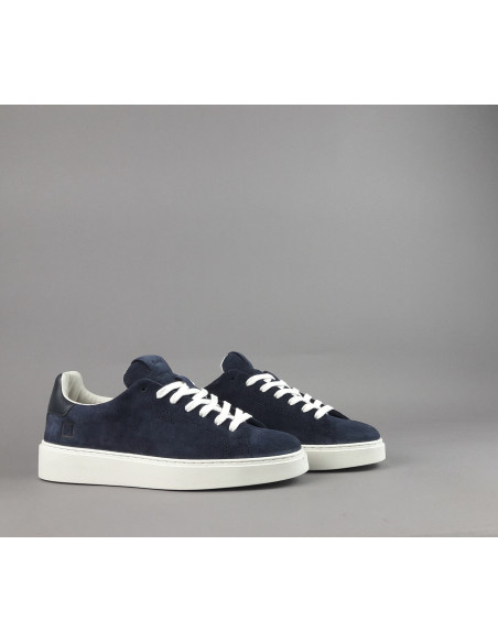 D.A.T.E. --- Sneakers Levante Uomo Camoscio Blu Scuro