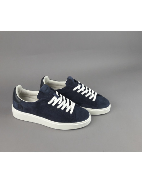 D.A.T.E. --- Sneakers Levante Uomo Camoscio Blu Scuro