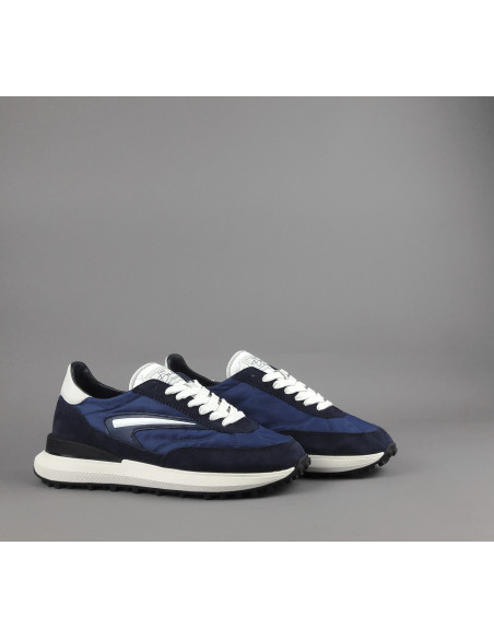 D.A.T.E. --- Sneakers Athleta Uomo Camoscio E Tela Blu Scuro