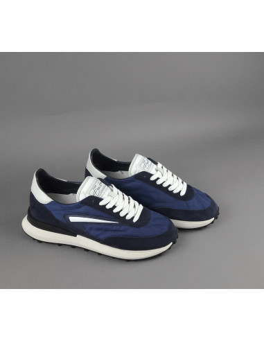 D.A.T.E. --- Sneakers Athleta Uomo Camoscio E Tela Blu Scuro