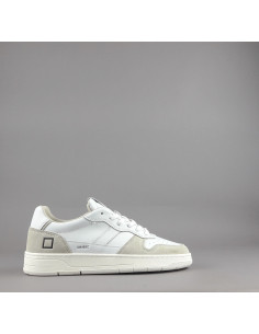 D.A.T.E. --- Sneakers Court Uomo Pelle Camoscio Bianco Beige