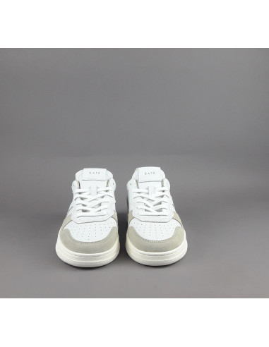D.A.T.E. --- Sneakers Court Uomo Pelle Camoscio Bianco Beige
