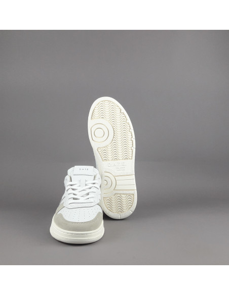 D.A.T.E. --- Sneakers Court Uomo Pelle Camoscio Bianco Beige