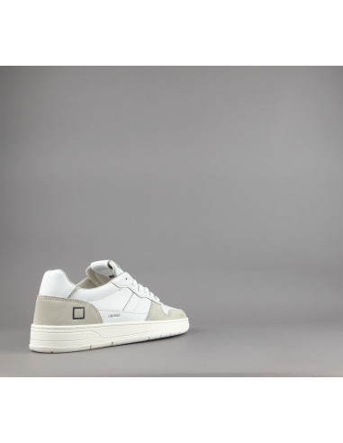D.A.T.E. --- Sneakers Court Uomo Pelle Camoscio Bianco Beige