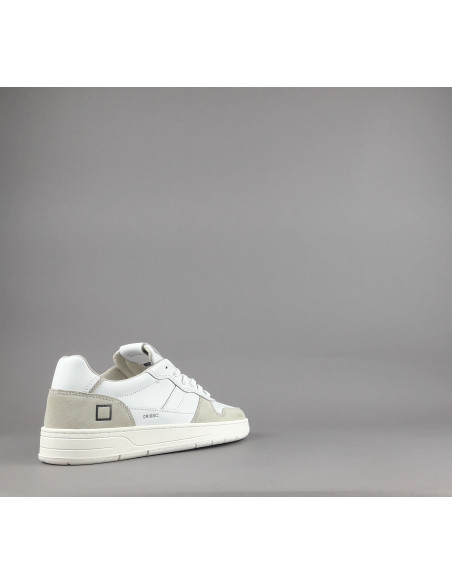 D.A.T.E. --- Sneakers Court Uomo Pelle Camoscio Bianco Beige