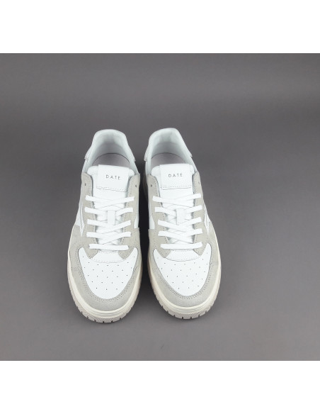 D.A.T.E. --- Sneakers Torneo Uomo Pelle Camoscio Bianco Beige