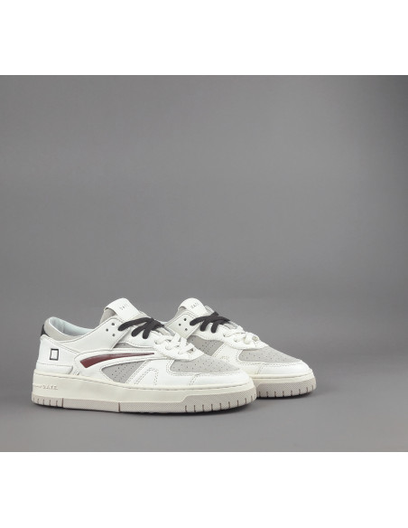 D.A.T.E. --- Sneakers Torneo Uomo Pelle Camoscio Avorio Grigio