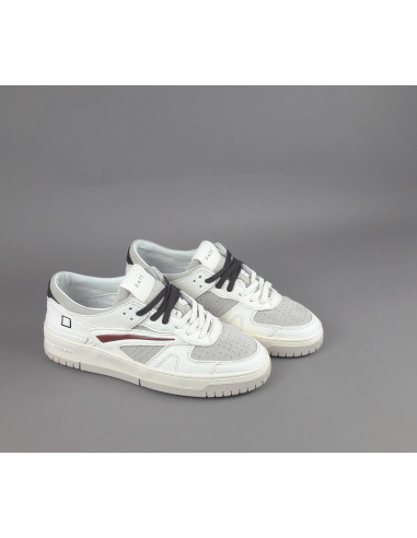 D.A.T.E. --- Sneakers Torneo Uomo Pelle Camoscio Avorio Grigio