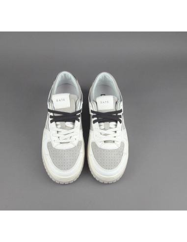 D.A.T.E. --- Sneakers Torneo Uomo Pelle Camoscio Avorio Grigio