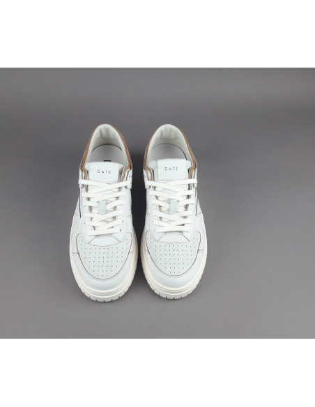 D.A.T.E. --- Sneakers Torneo Uomo Pelle Camoscio Bianco Ghiaccio