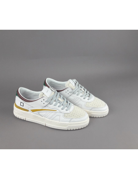 D.A.T.E. --- Sneakers Torneo Uomo Pelle Camoscio Bianco Ghiaccio