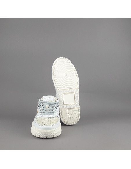 D.A.T.E. --- Sneakers Torneo Uomo Pelle Camoscio Bianco Ghiaccio