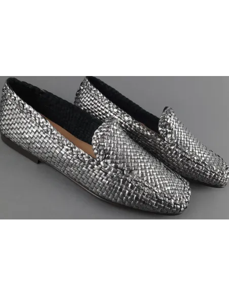 Frau Mocassino Donna Pelle Metal Intrecciata Piombo Prezzo 140,00