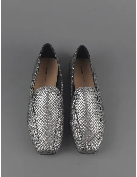 Frau Mocassino Donna Pelle Metal Intrecciata Piombo Prezzo 140,00