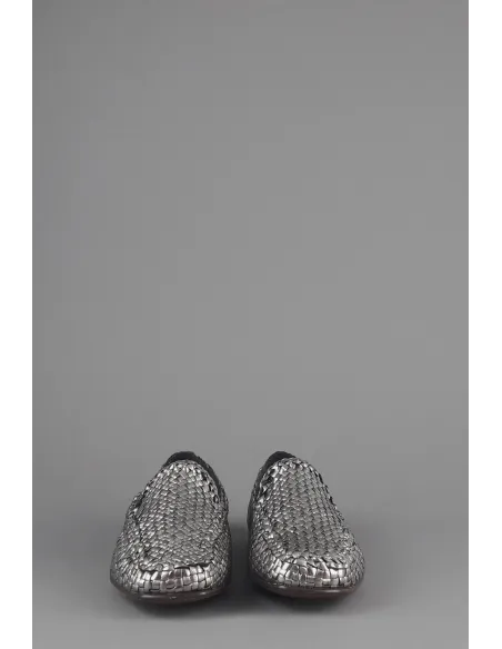 Frau Mocassino Donna Pelle Metal Intrecciata Piombo Prezzo 140,00