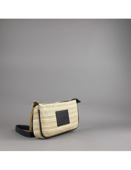 Gio Cellini --- Borsa A Spalla Piccola Donna Rafia Beige