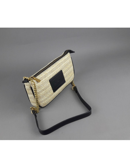 Gio Cellini --- Borsa A Spalla Piccola Donna Rafia Beige