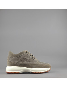 Hogan --- Interactive Uomo Camoscio Tela Talpa Scuro