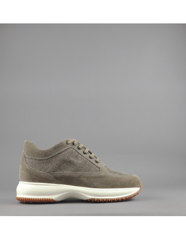 Hogan --- Interactive Uomo Camoscio Tela Talpa Scuro