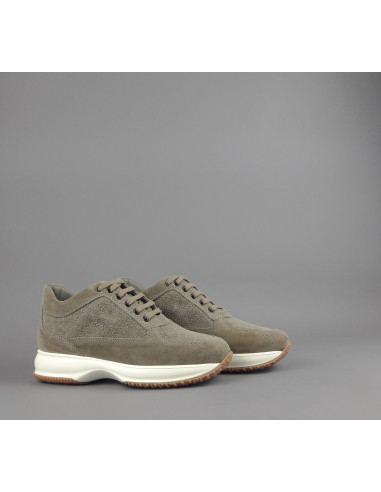 Hogan --- Interactive Uomo Camoscio Tela Talpa Scuro