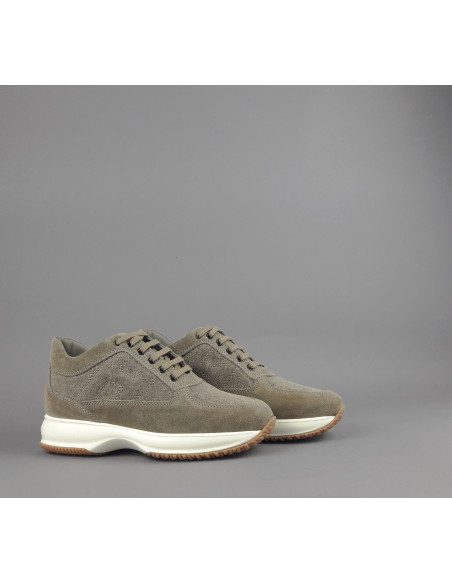 Hogan --- Interactive Uomo Camoscio Tela Talpa Scuro