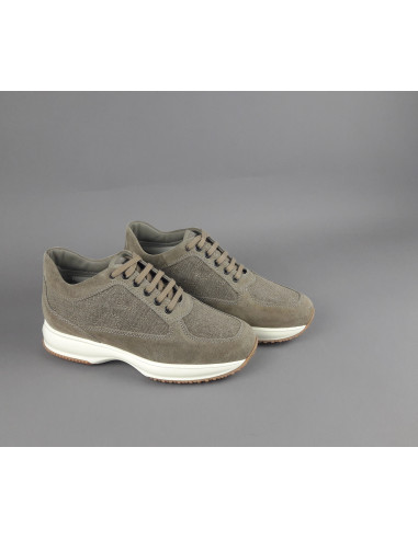 Hogan --- Interactive Uomo Camoscio Tela Talpa Scuro